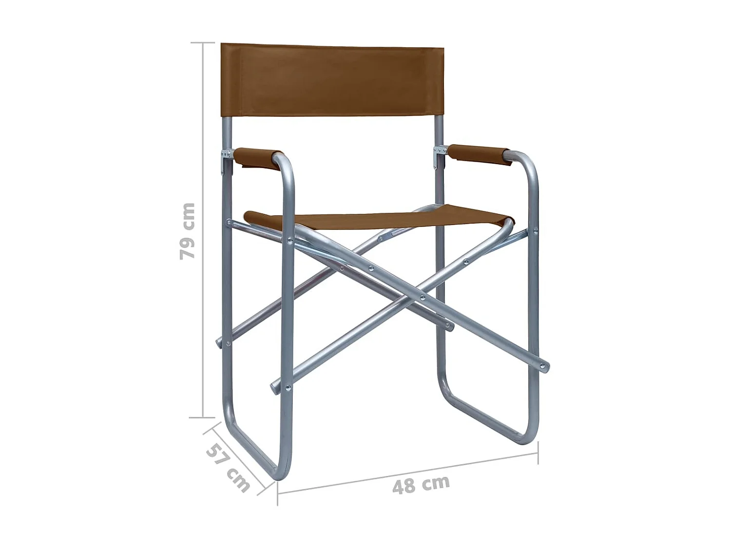 Chaises de metteur en scène 2 pcs Acier Marron