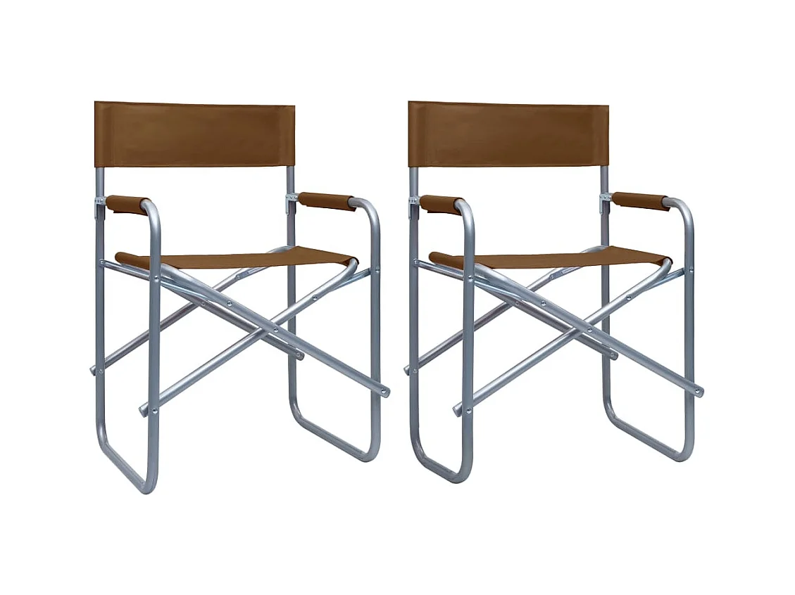 Chaises de metteur en scène 2 pcs Acier Marron