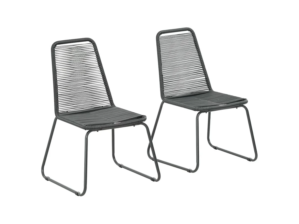 Chaises d'extérieur 2 pcs Résine tressée Noir