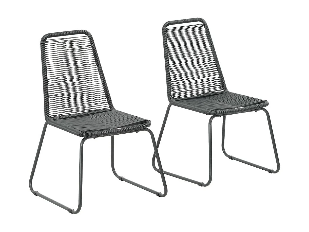 Chaises d'extérieur 2 pcs Résine tressée Noir