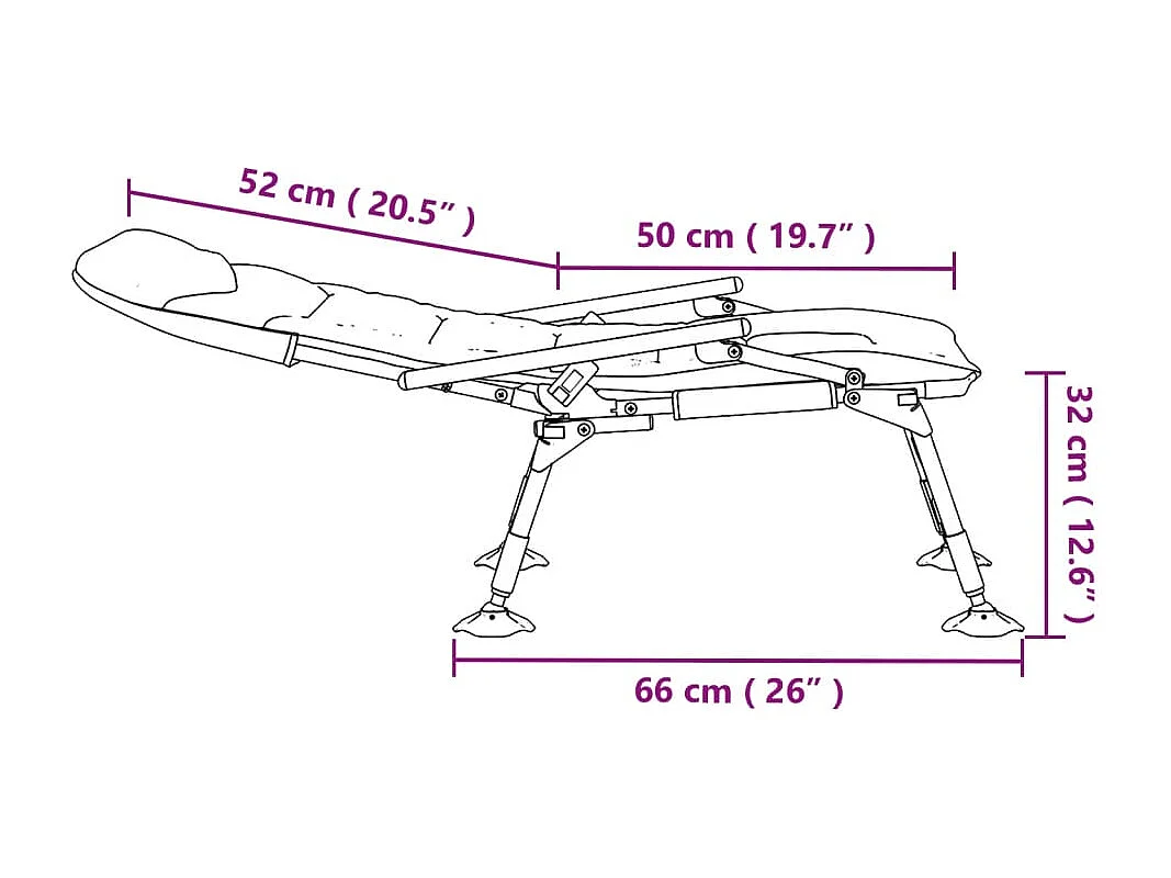 Chaise de pêche avec accoudoir pliable camouflage