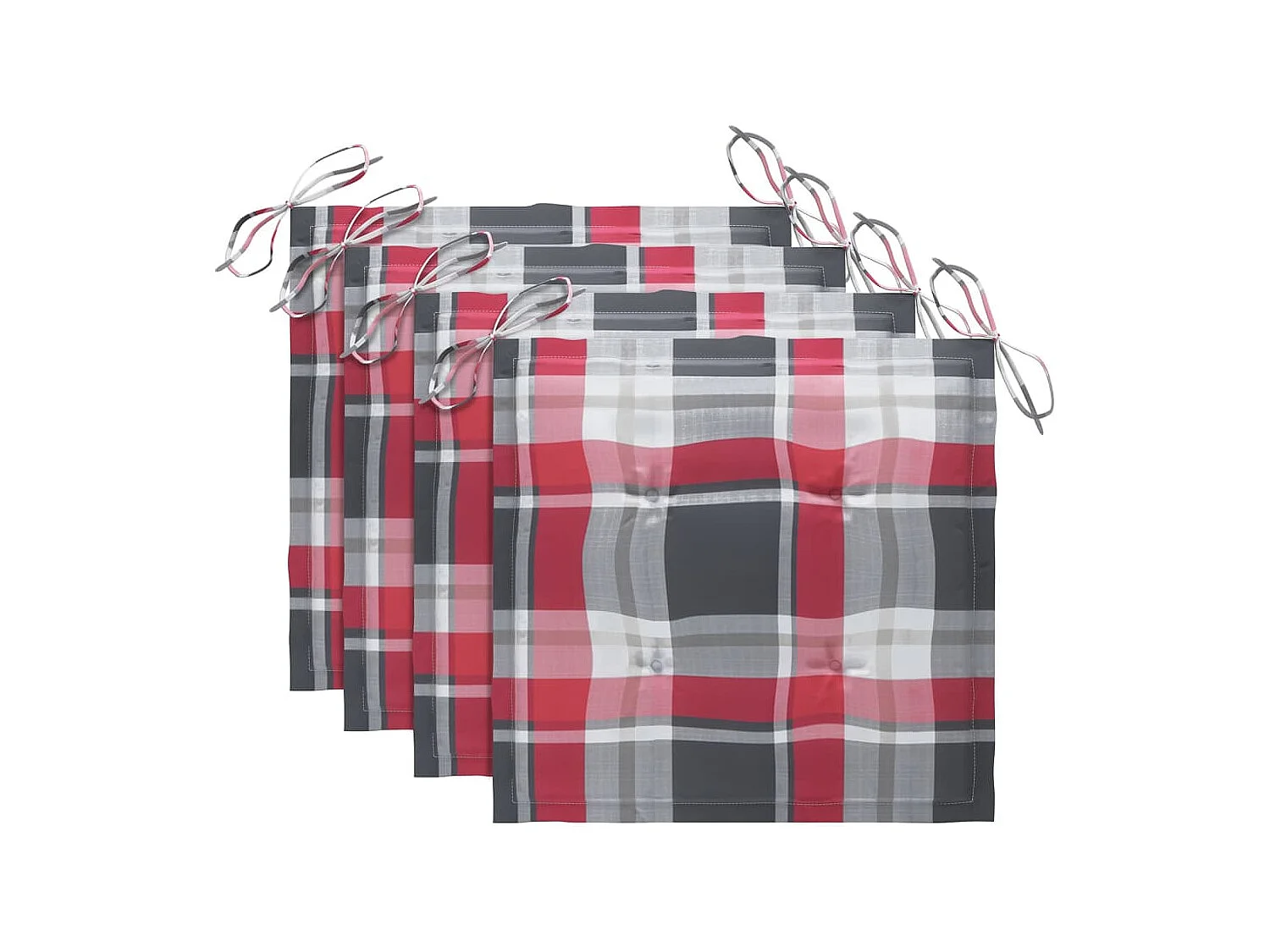 Sillas de jardín apilables con cojines 4 piezas Teca maciza