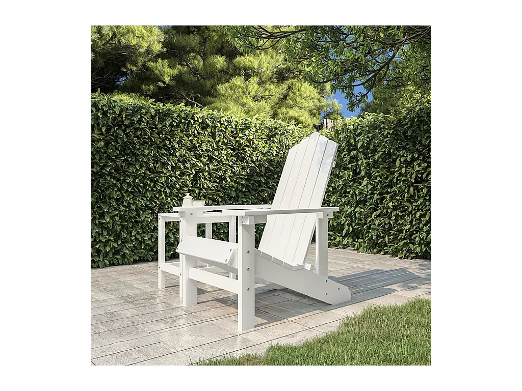 Chaise Adirondack de jardin PEHD Blanc