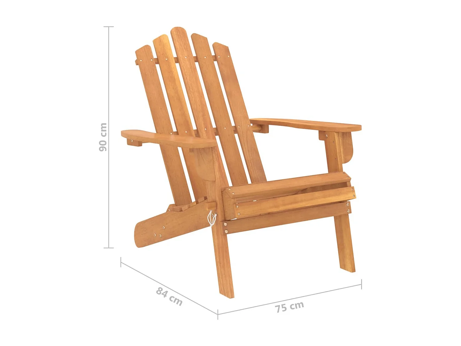 Chaise de jardin Adirondack Bois d'acacia massif