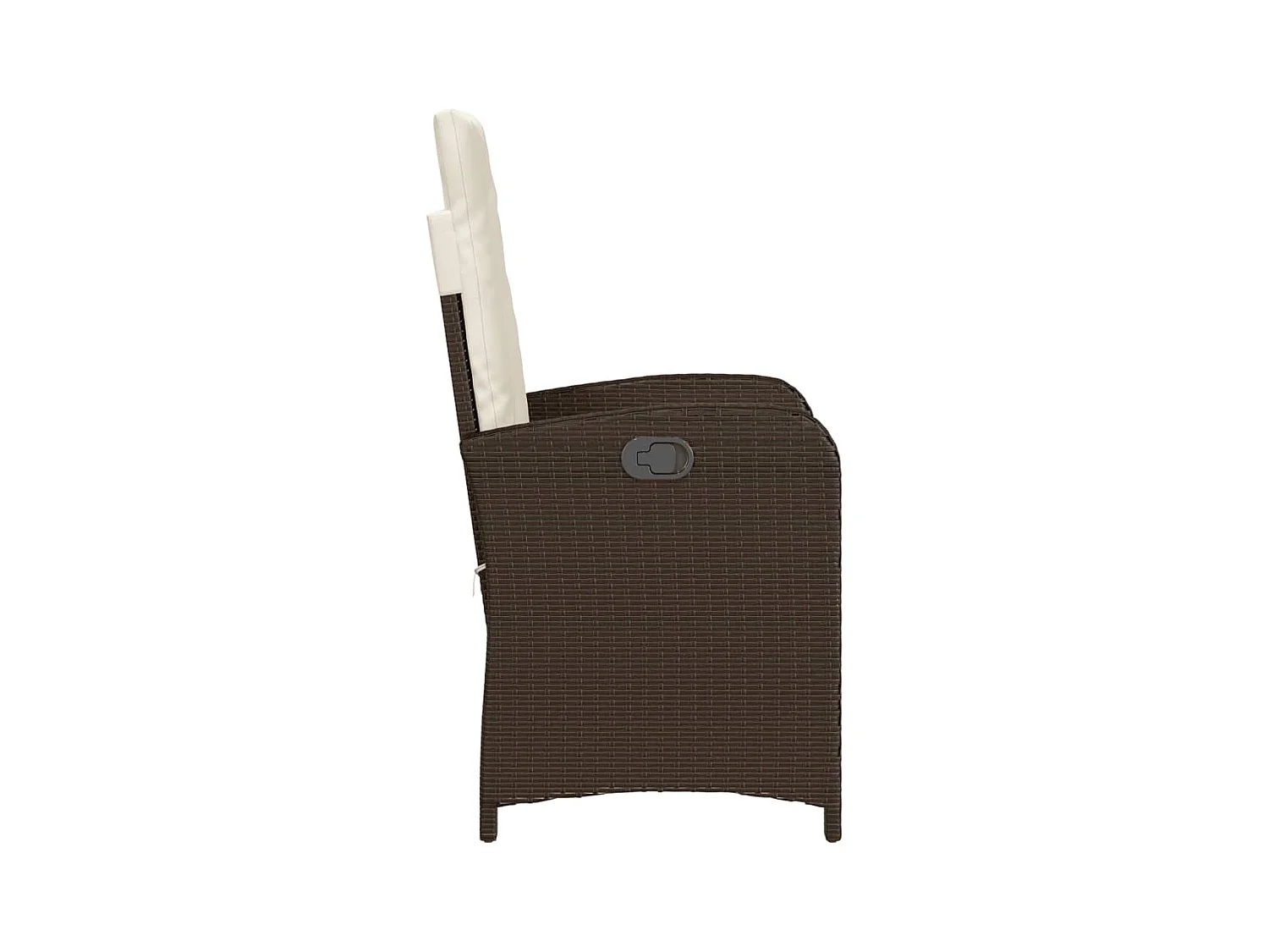Chaises inclinables de jardin lot de 2 et coussins marron rotin