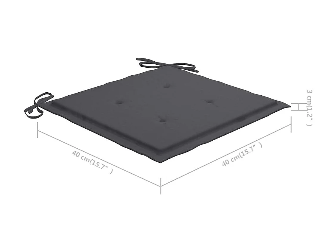 Sedie da giardino con cuscini antracite 4 pz. Legno di teak