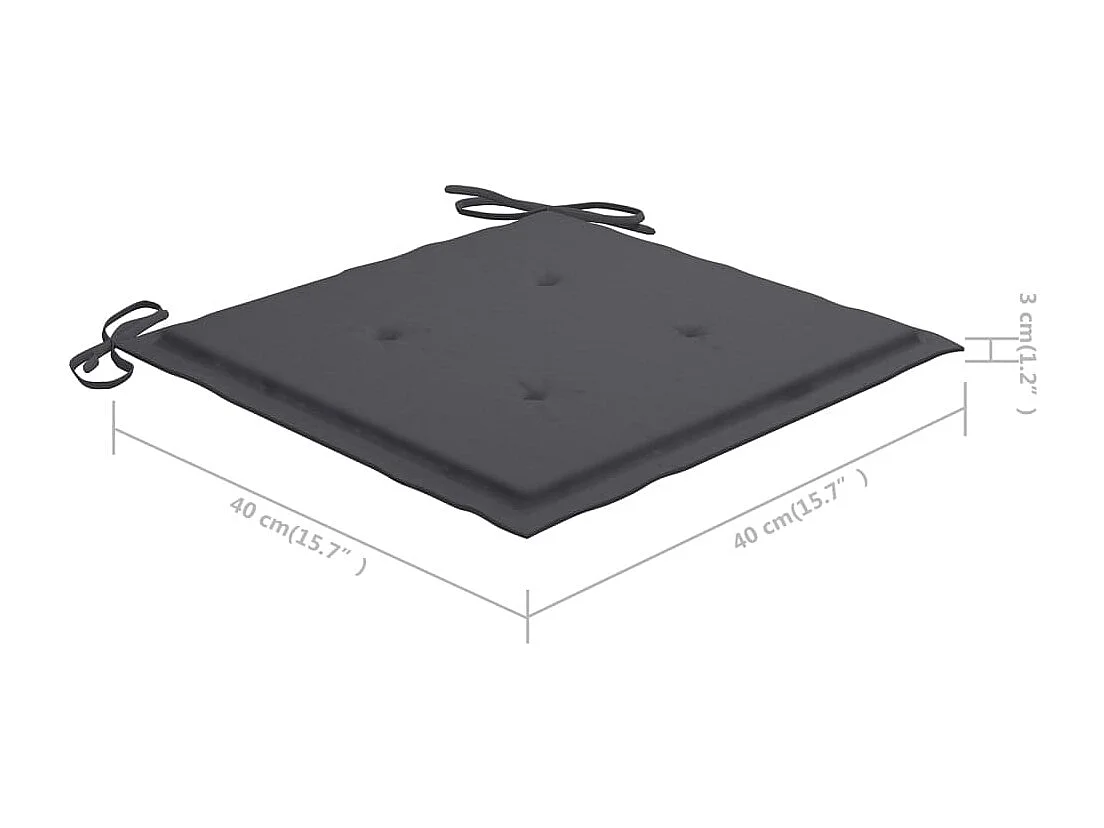 Sedie da giardino con cuscini antracite 4 pz. Legno di teak