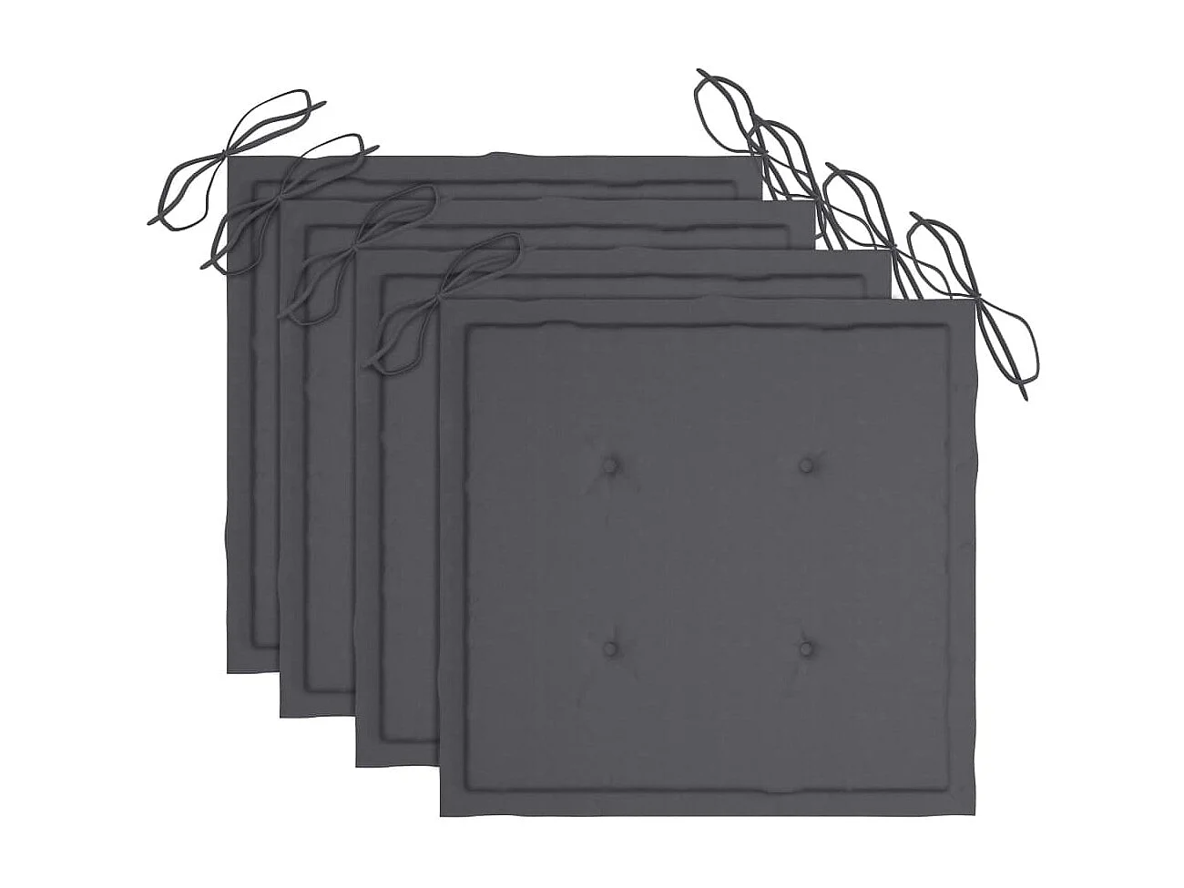 Chaises de jardin avec coussins anthracite 4 pcs Bois de teck
