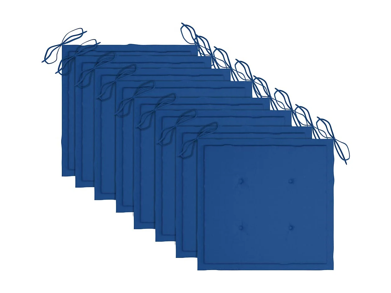 Sillas de jardín apilables con cojines 8 piezas Teca maciza