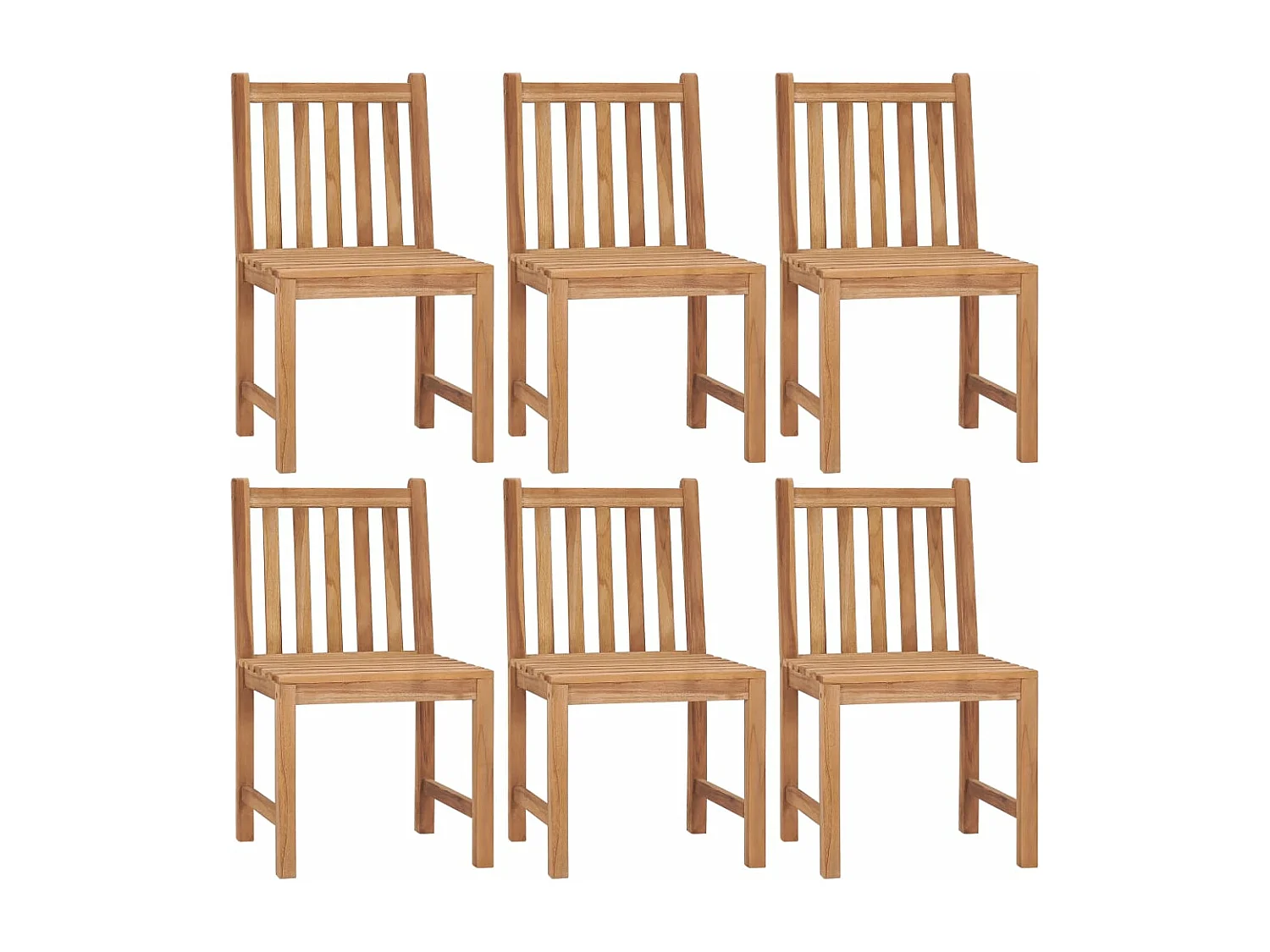 Chaises de jardin 6 pcs avec coussins Bois de teck massif