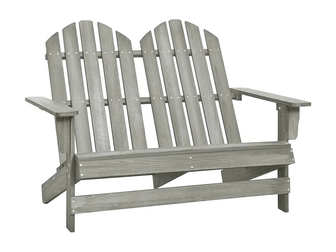 Sedia da giardino Adirondack 2 posti in legno massello di abete grigio