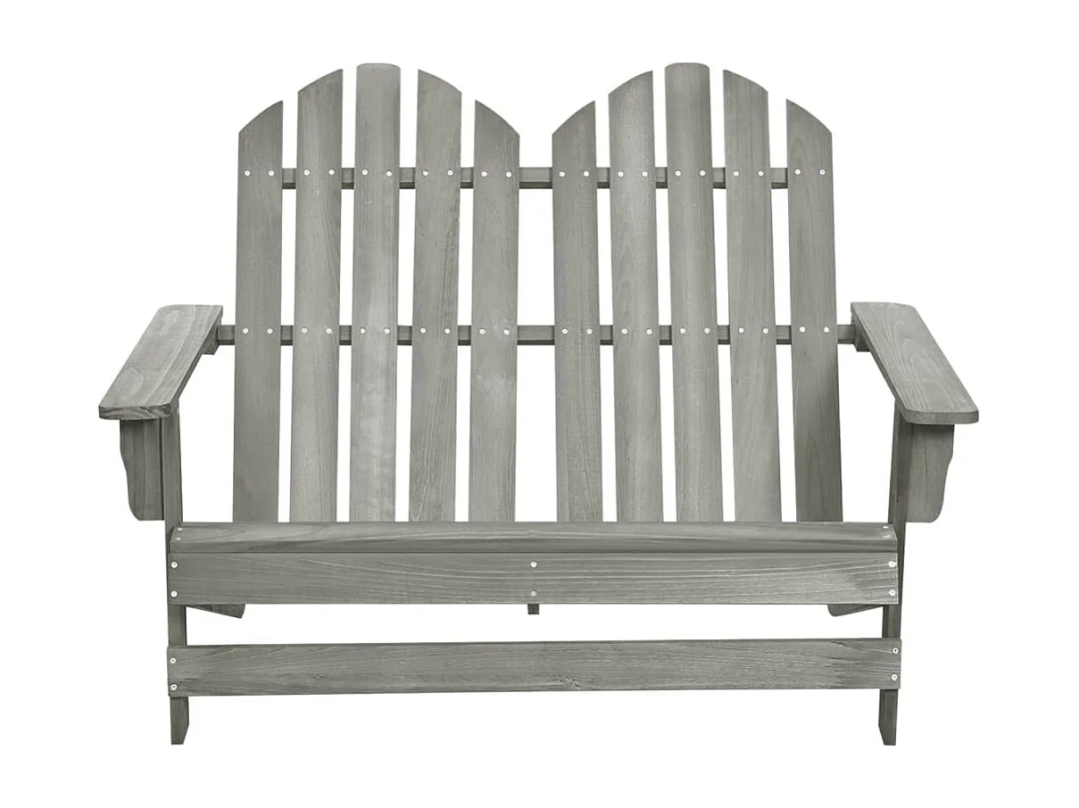 Sedia da giardino Adirondack 2 posti in legno massello di abete grigio