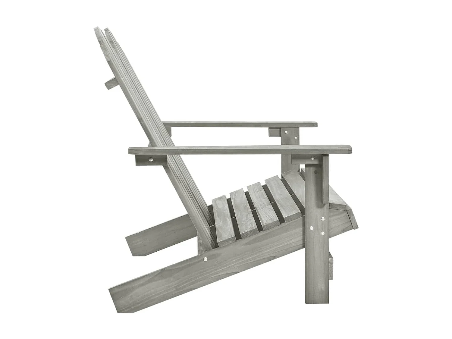 Sedia da giardino Adirondack 2 posti in legno massello di abete grigio