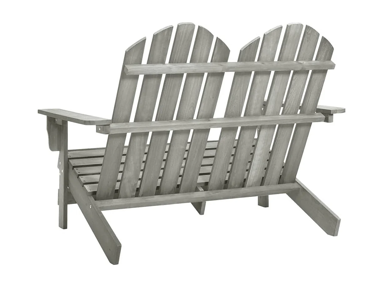 Sedia da giardino Adirondack 2 posti in legno massello di abete grigio