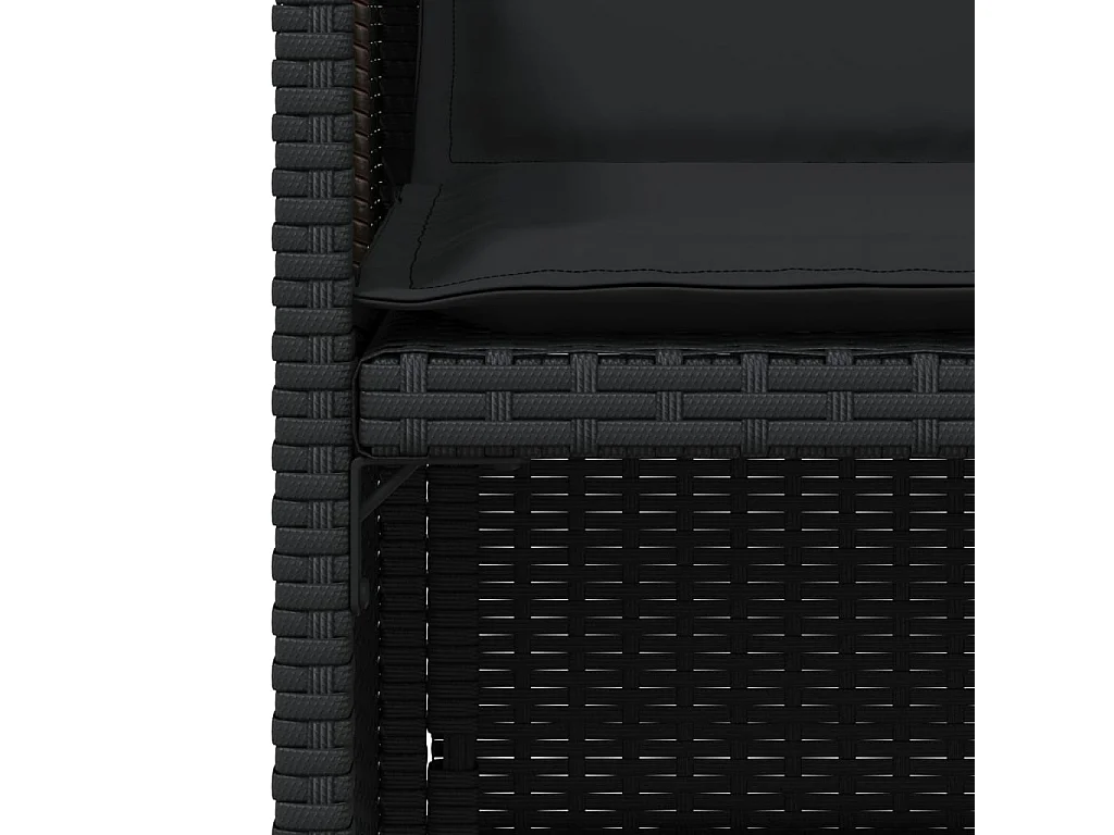 Chaises de jardin lot de 4 avec coussins noir résine tressée