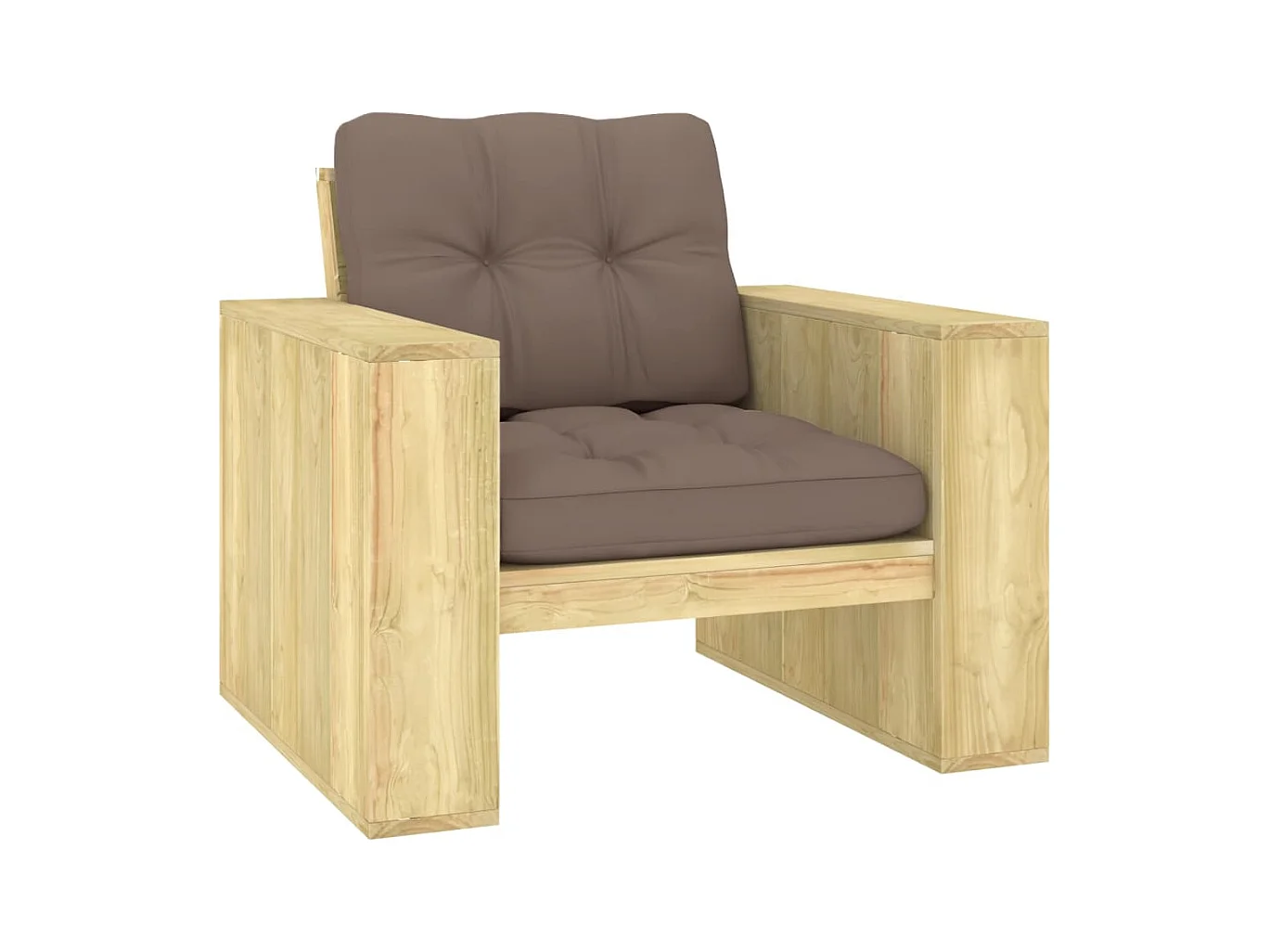 Sedia da giardino con cuscini tortora Legno di pino impregnato