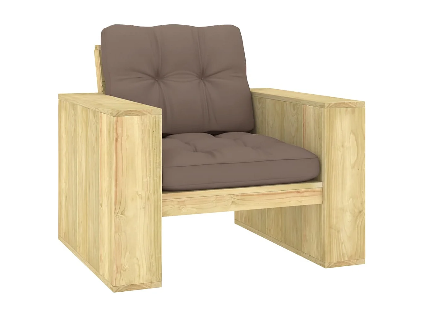 Chaise de jardin avec coussins taupe Bois de pin imprégné