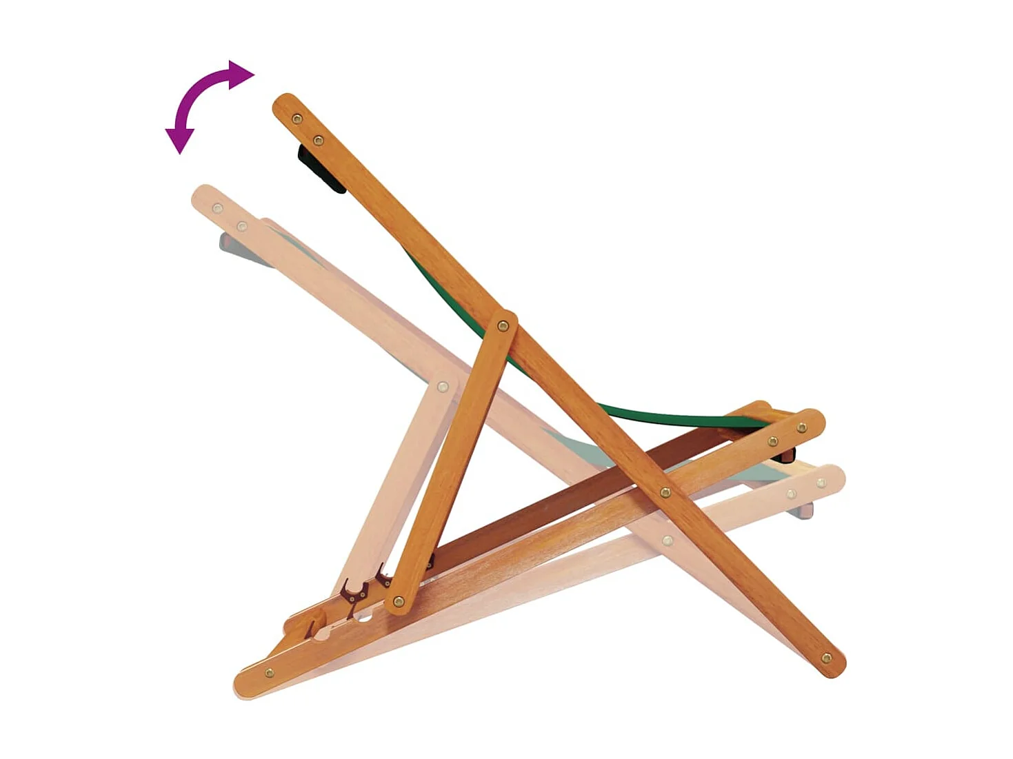 Opvouwbare strandstoelen set van 2 groene stof