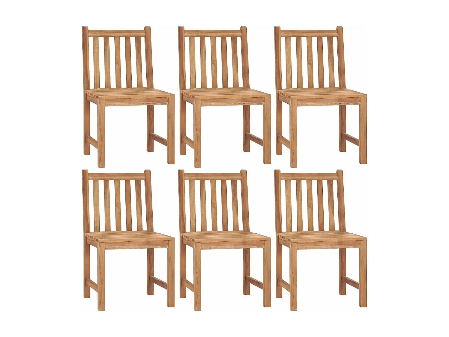 Tuinstoelen 6 stuks met kussens Massief teakhout