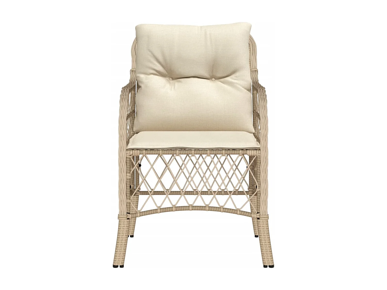 Chaises de jardin avec coussins lot de 2 beige résine tressée