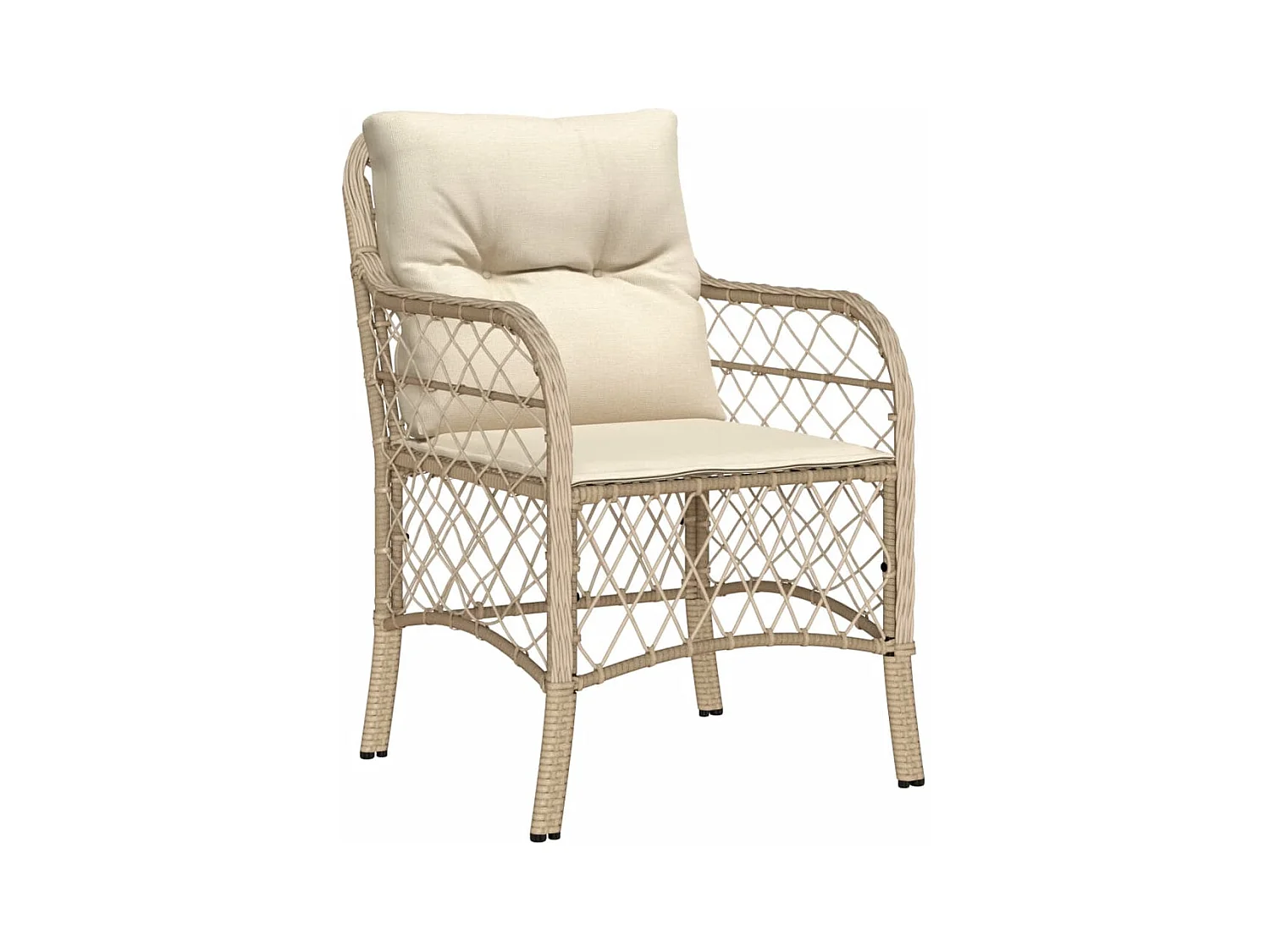 Set di 2 sedie da giardino con cuscini in resina intrecciata beige