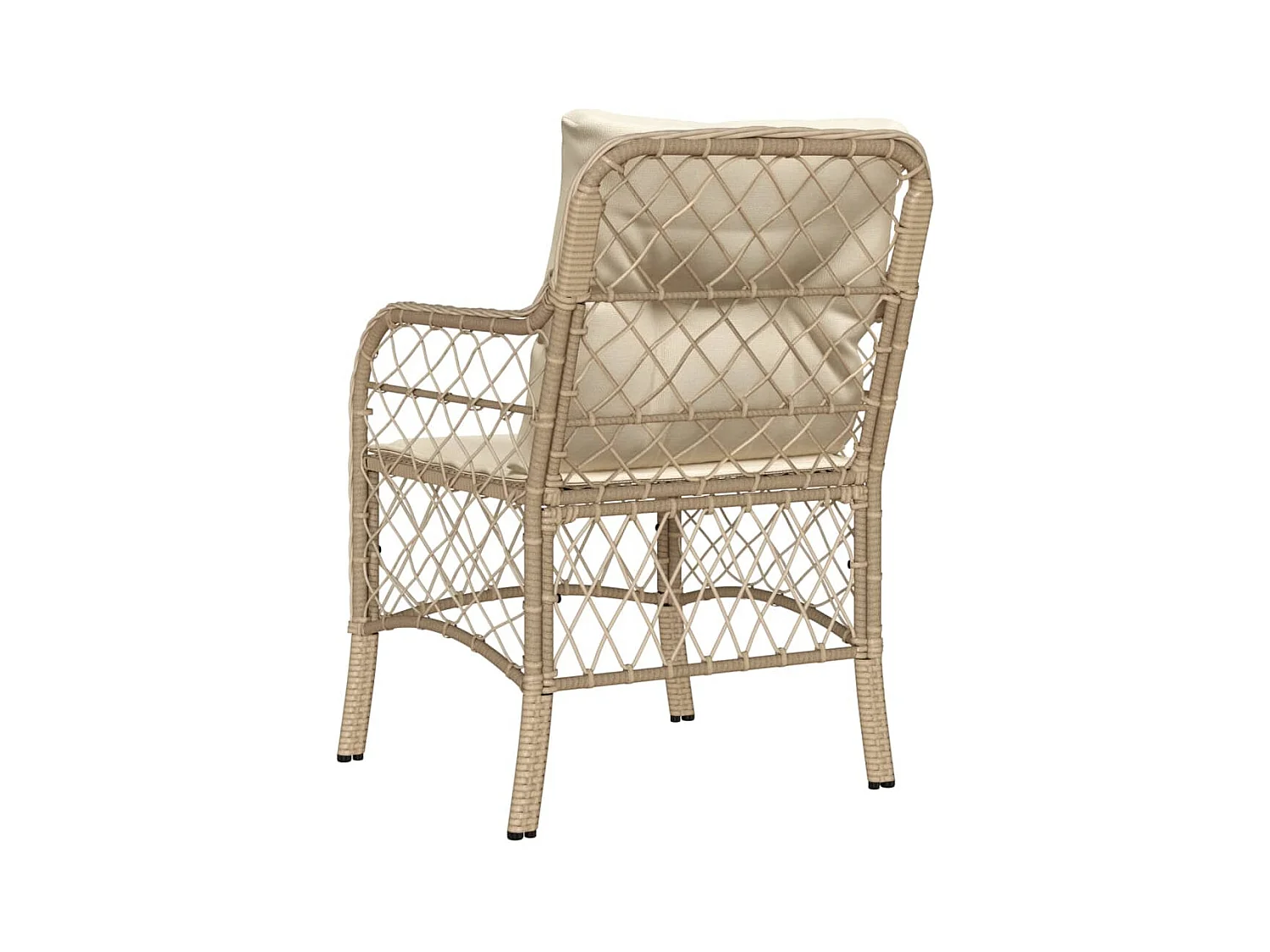 Set di 2 sedie da giardino con cuscini in resina intrecciata beige