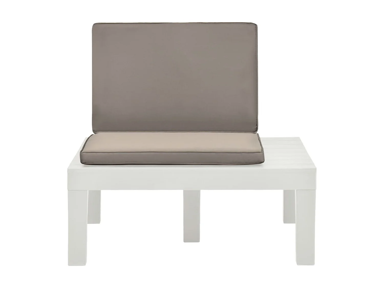 Chaise de salon de jardin avec coussin Plastique Blanc