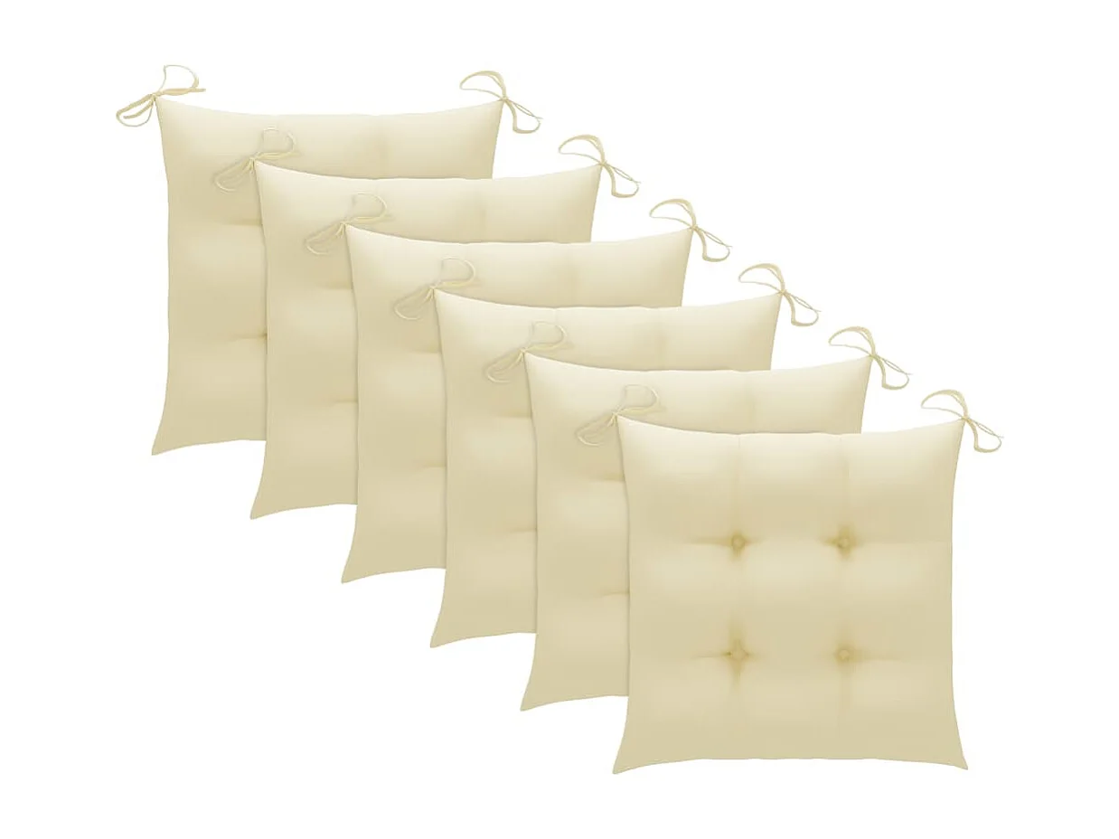 Chaises pliables d'extérieur 6 pcs avec coussins Bois d'acacia