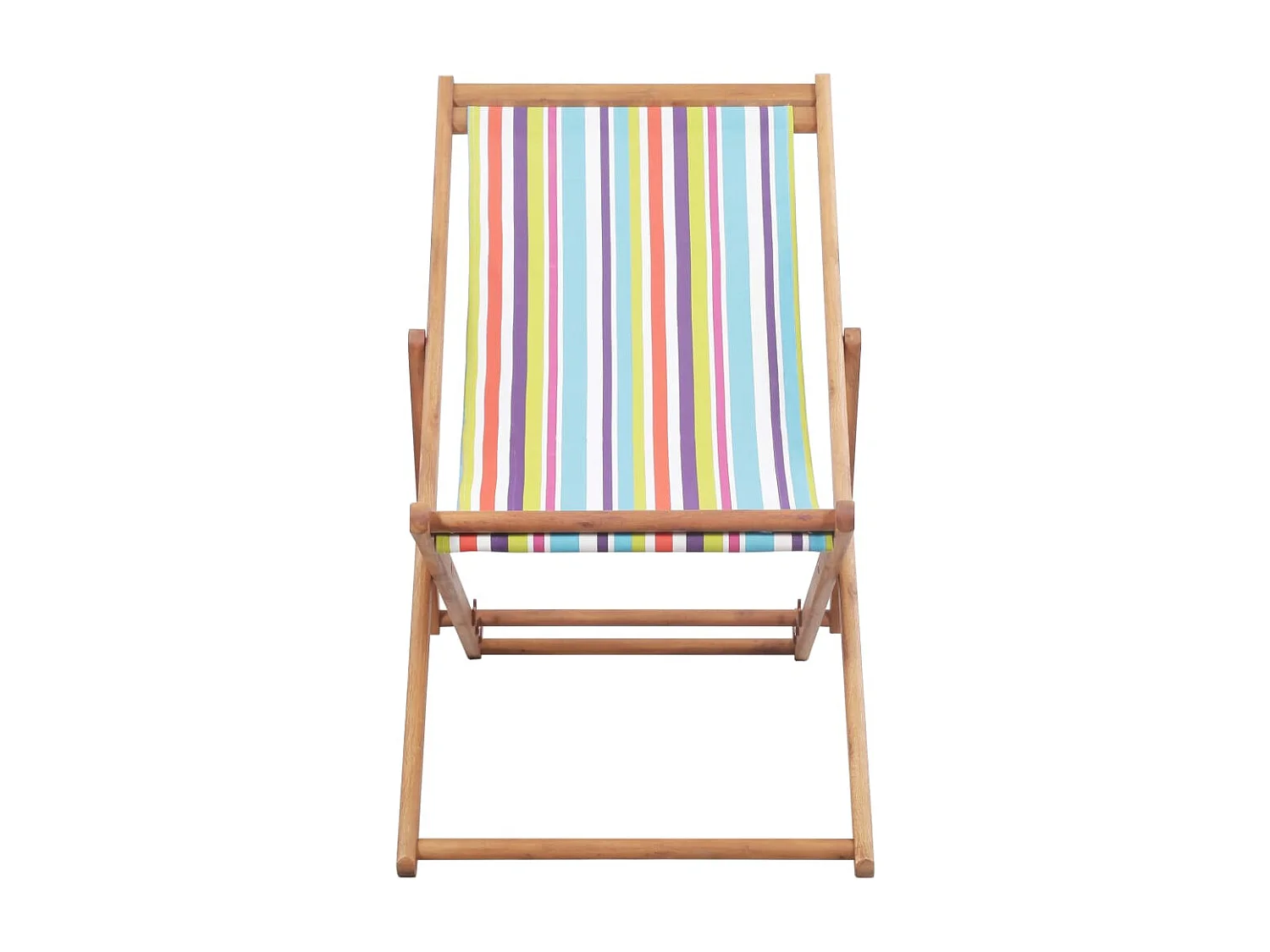 Chaise pliable de plage Tissu et cadre en bois Multicolore
