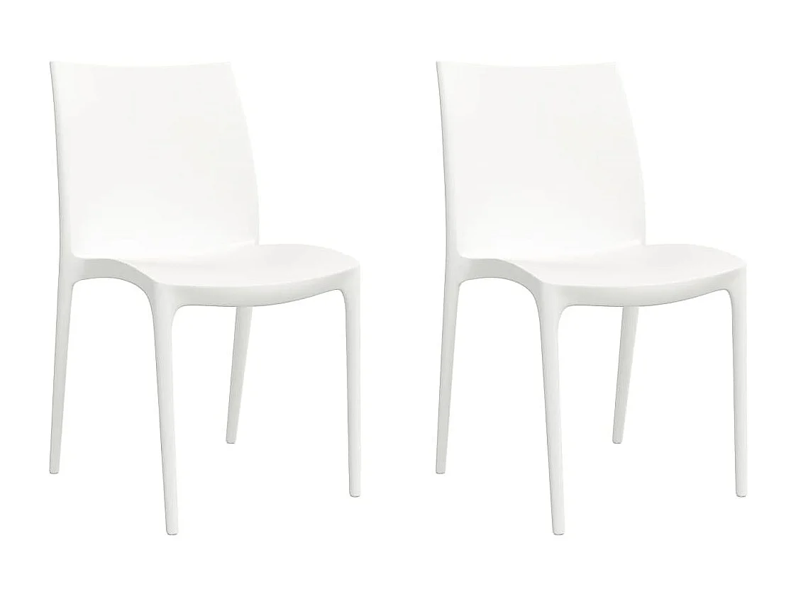 Tuinstoelen set van 2 wit 50x46x80 cm polypropyleen