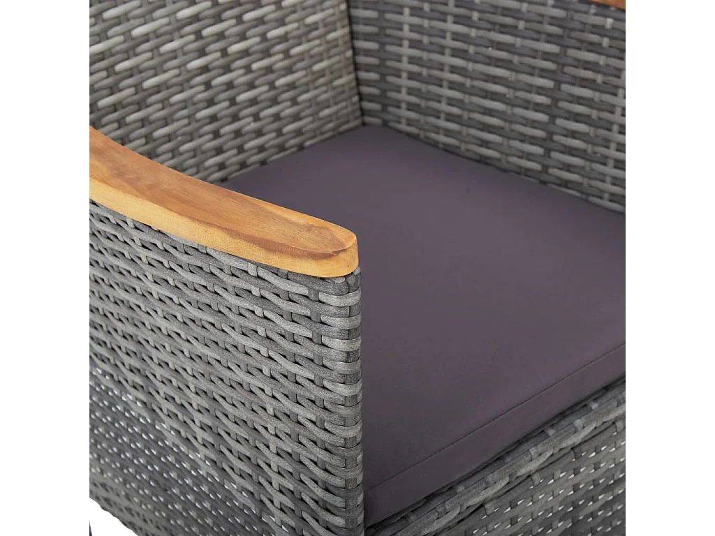 Chaises de salle à manger de jardin 2 pcs Résine tressée Gris