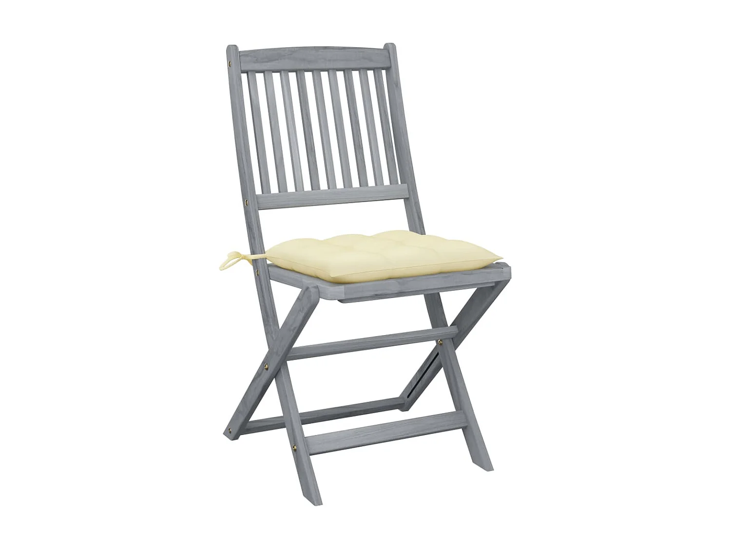 Chaises pliables d'extérieur 2 pcs avec coussins Bois d'acacia