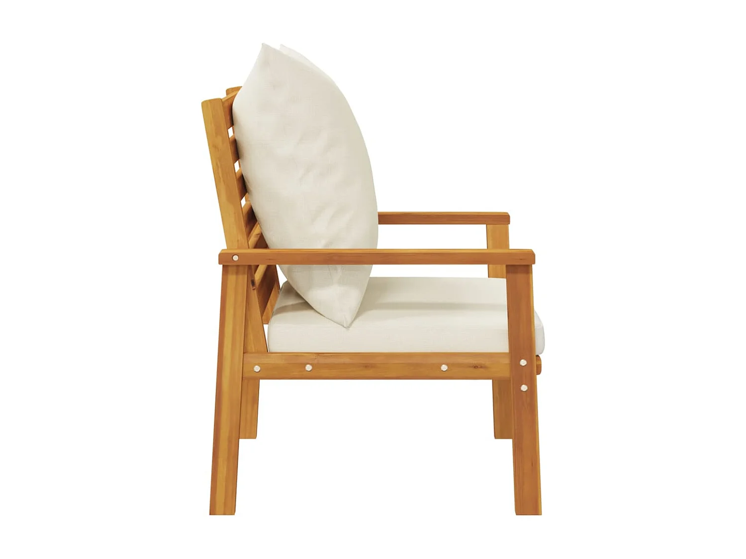 Fauteuil de jardin lot de 2 avec coussin bois massif d'acacia
