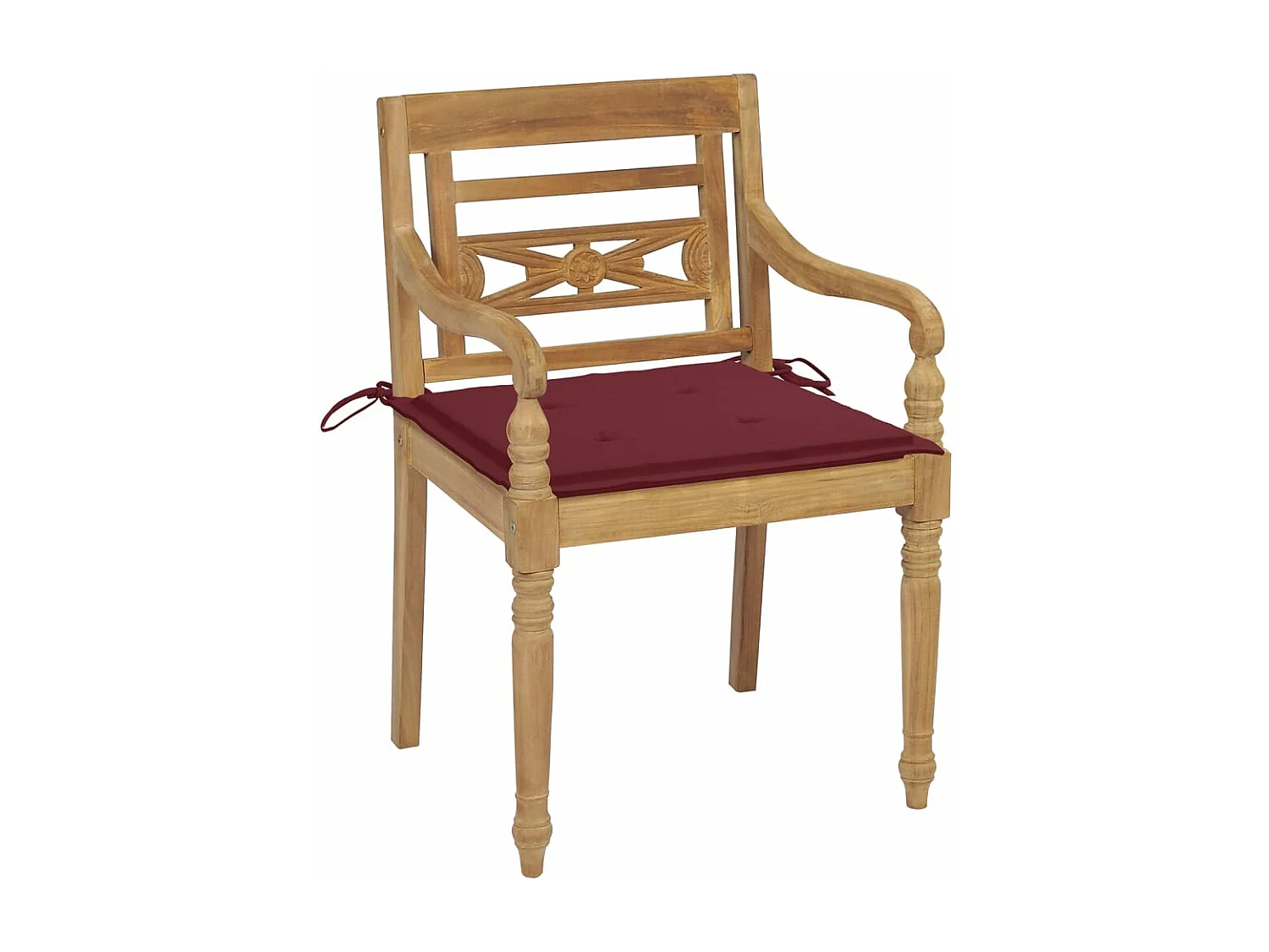 Chaises Batavia avec coussins 8 pcs Bois de teck solide