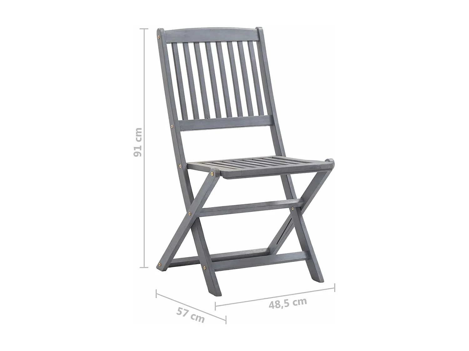 Sedie pieghevoli da esterno 4 pz con cuscini Legno di acacia