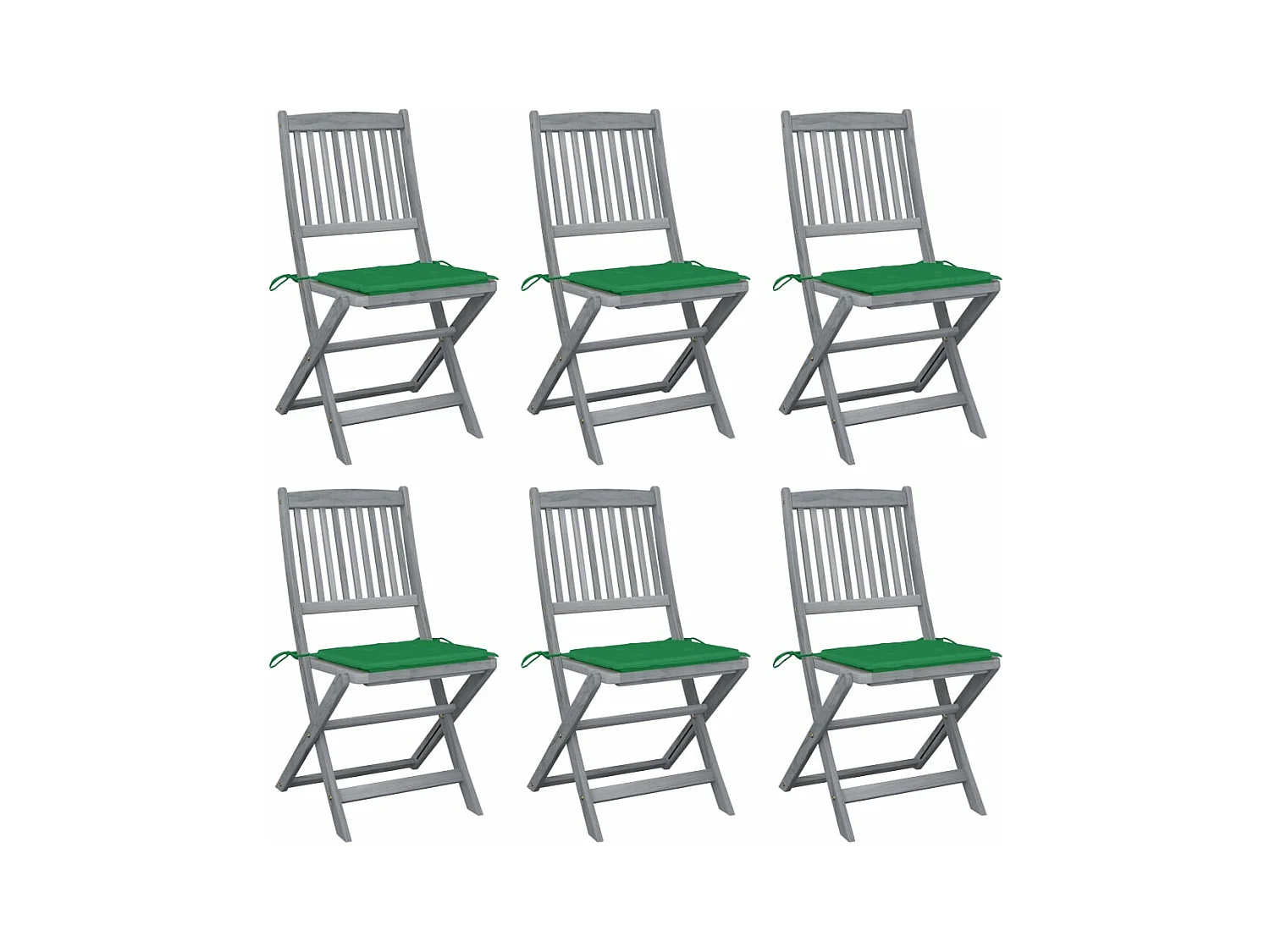 Outdoor klapstoelen 6 stuks met kussens van acaciahout