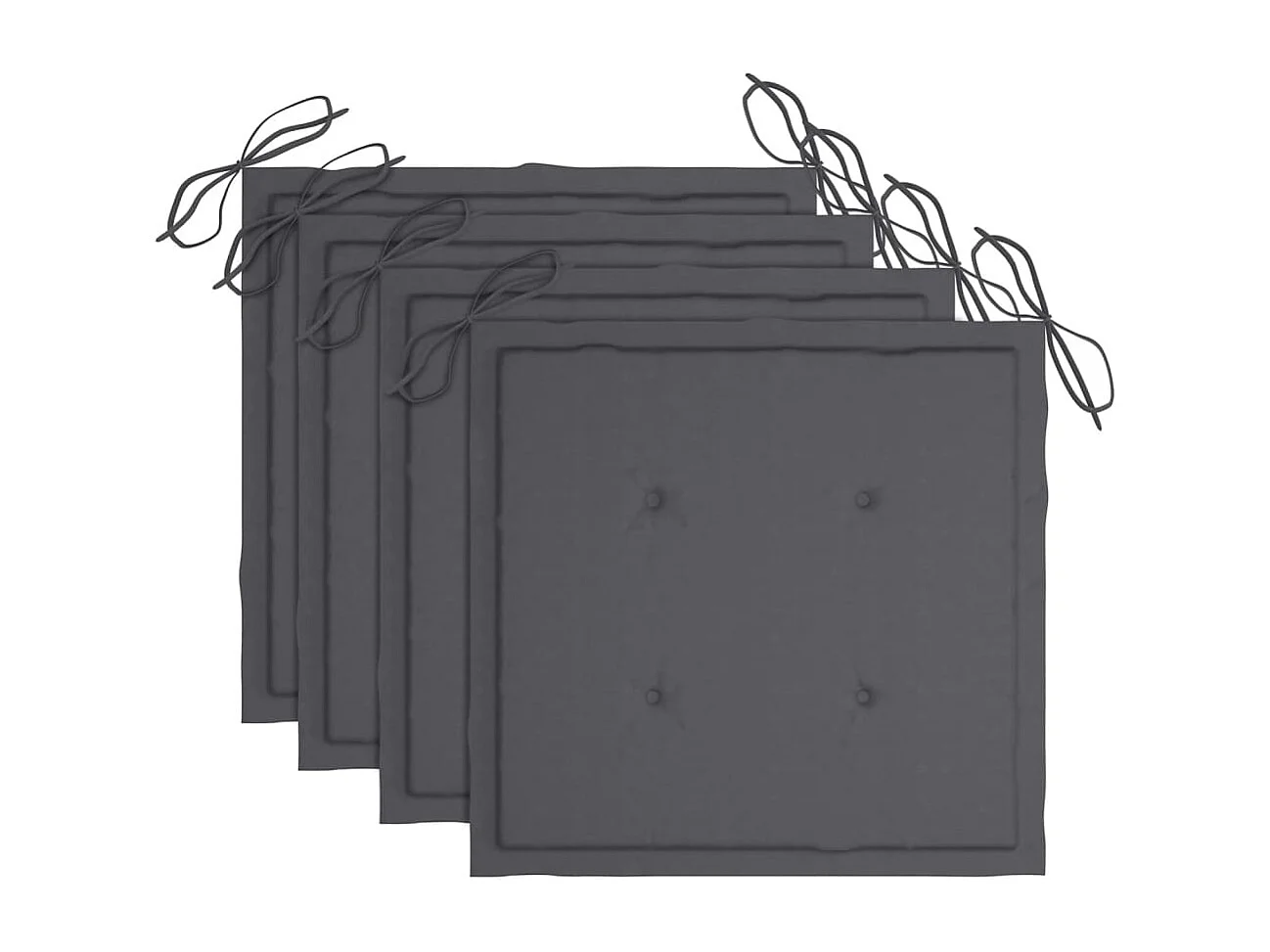 Chaises de jardin empilables avec coussins 4 pcs Teck solide