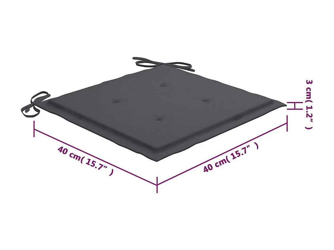 Chaises de jardin empilables avec coussins 4 pcs Teck solide