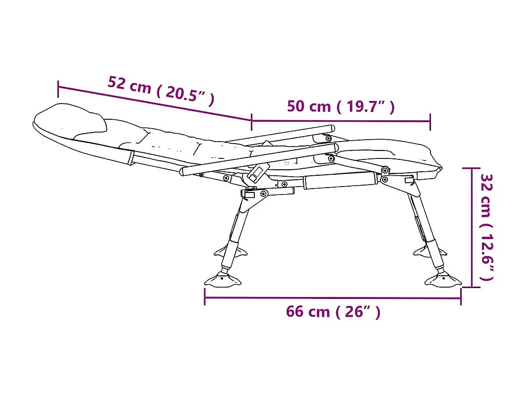 Silla de pesca con reposabrazos plegable verde.
