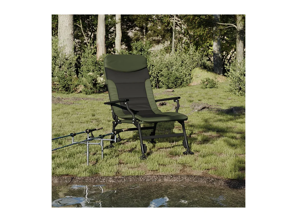 Chaise de pêche avec accoudoir pliable vert