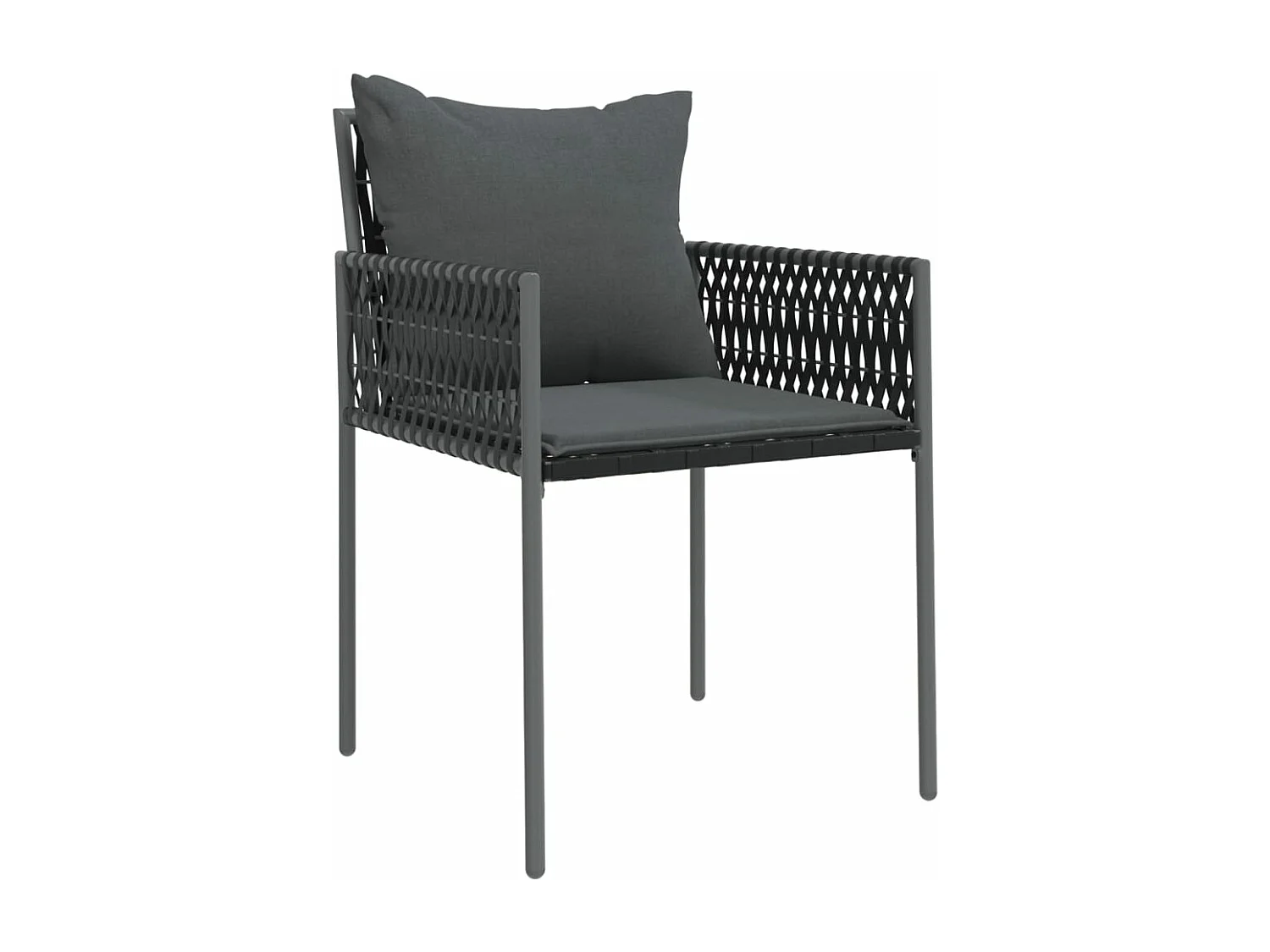 Set di 2 sedie da giardino con cuscini in rattan nero 54x61x83 cm