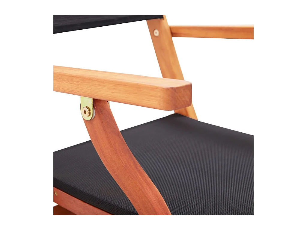 Set di 2 sedie da giardino pieghevoli in Textilene di eucalipto nero