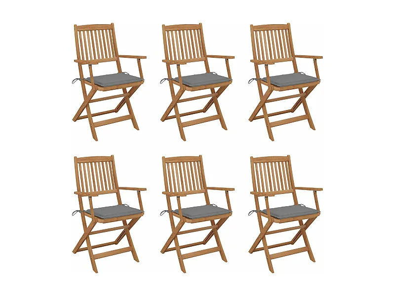 Opvouwbare tuinstoelen 6 stuks met kussens Acaciahout