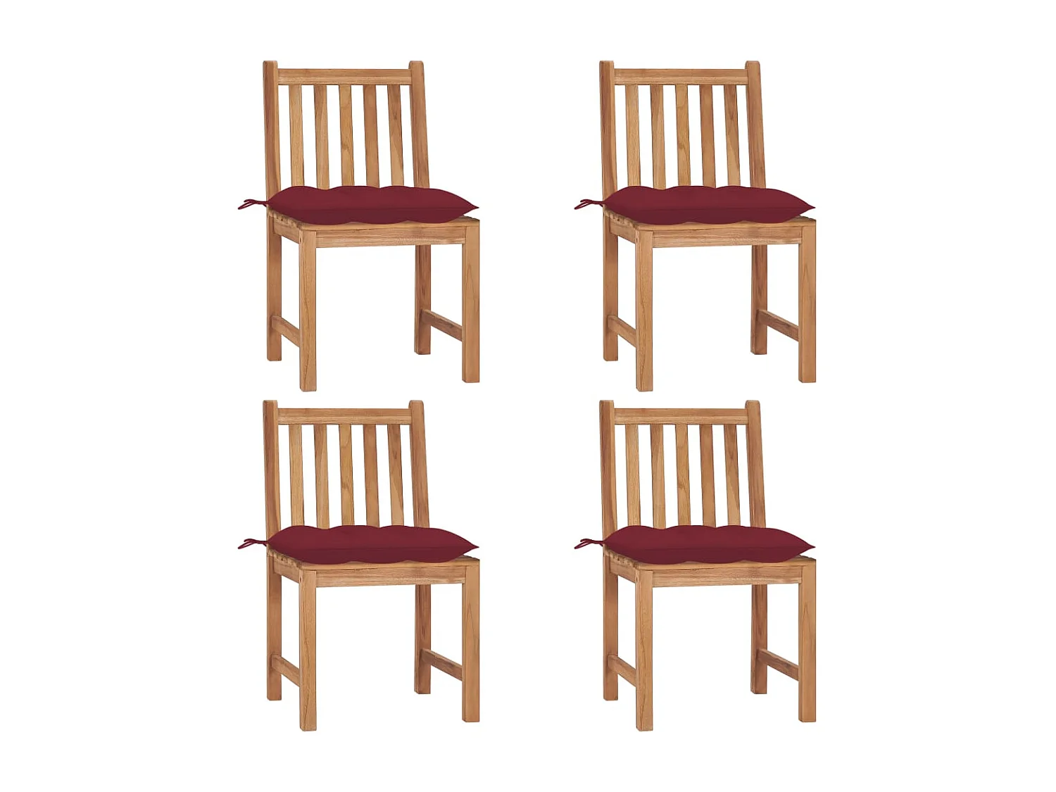 Sedie da giardino 4 pezzi con cuscini Legno massello di teak