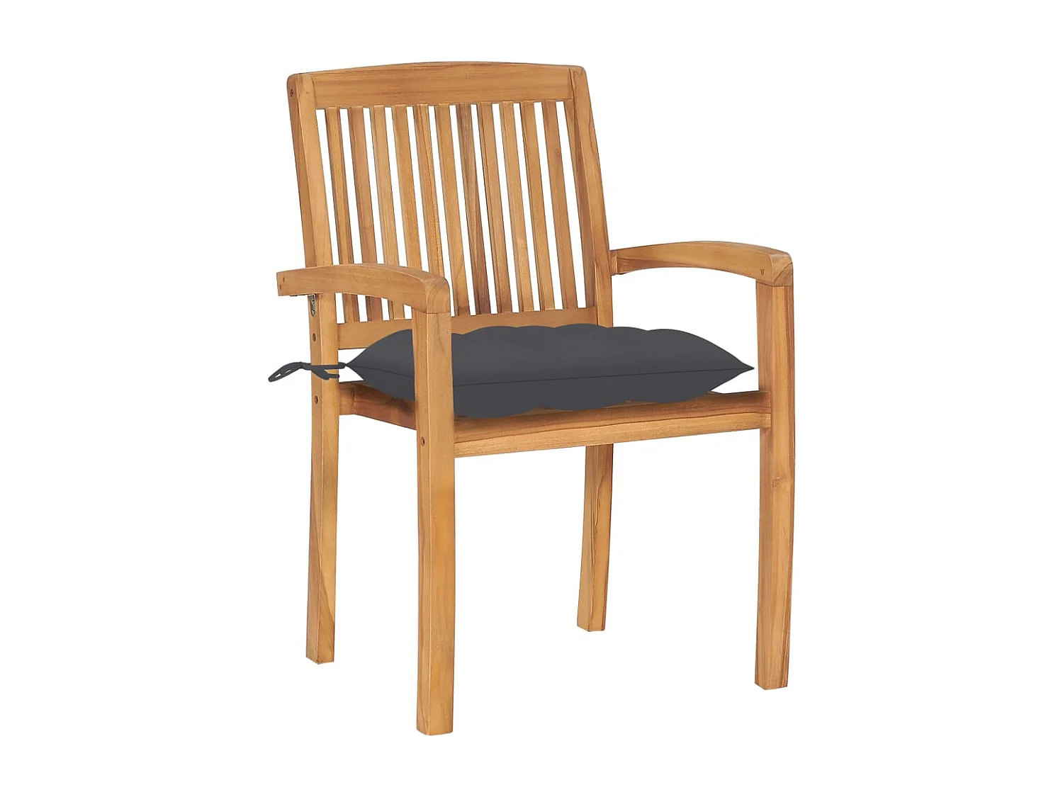 Sedie da giardino impilabili con cuscini 6 pz. Teak massiccio