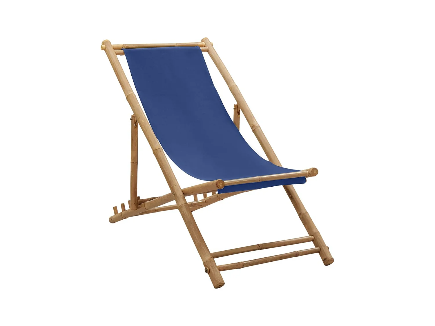 Terrassenstuhl Bambus und Canvas Marineblau