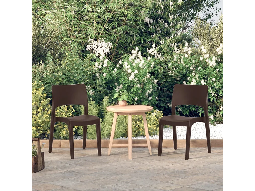 Set 2 sedie da giardino Moka Polipropilene