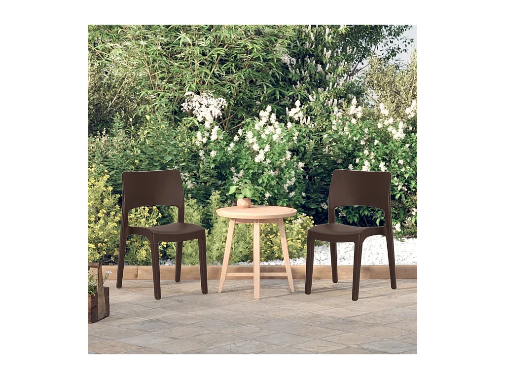 Chaises de jardin lot de 2 Moka Polypropylène