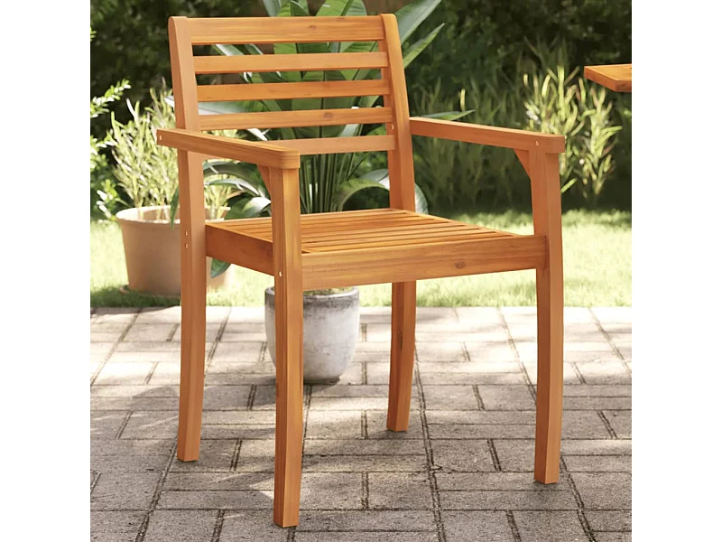 Juego de 4 sillas de jardín madera maciza de acacia 59x55x85