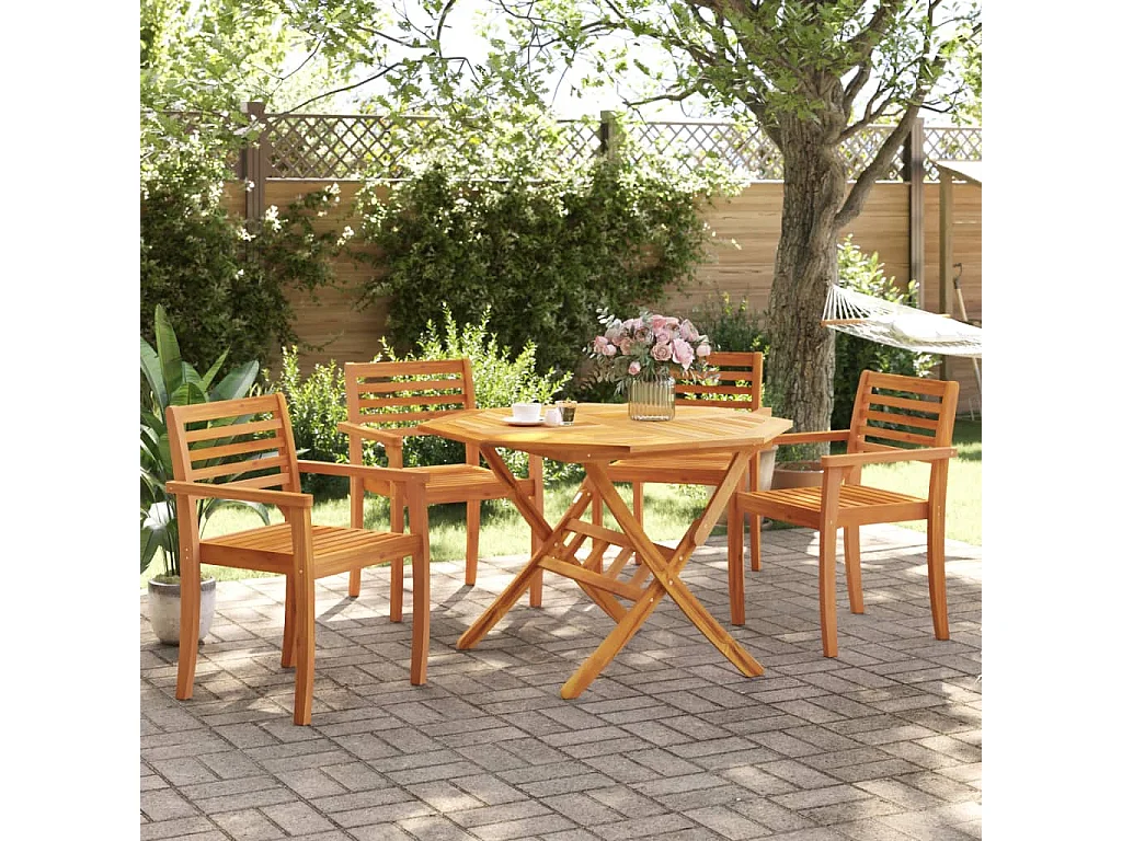 Tuinstoelen set van 4 59x55x85 massief acaciahout